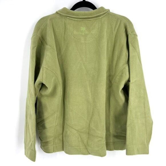 Tommy Bahama Unisex Quarter Zip Mock Neck Long Sleeve Sweater Green‎ Size Large - Picture 2 of 8